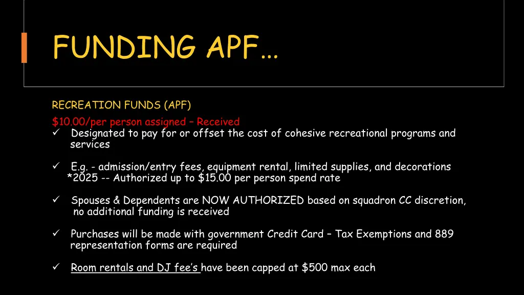 funding apf