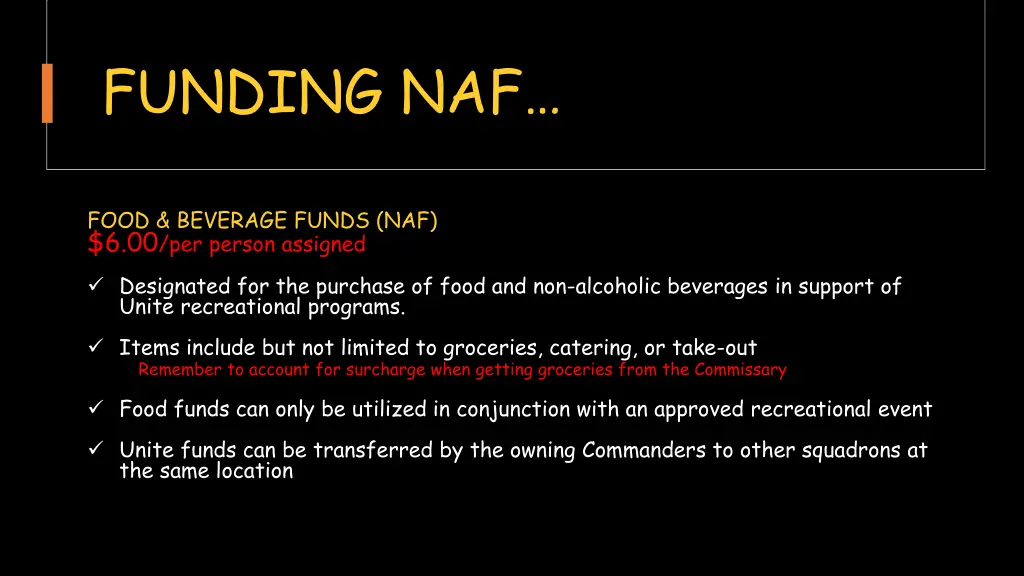funding naf