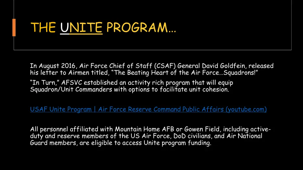 the unite program