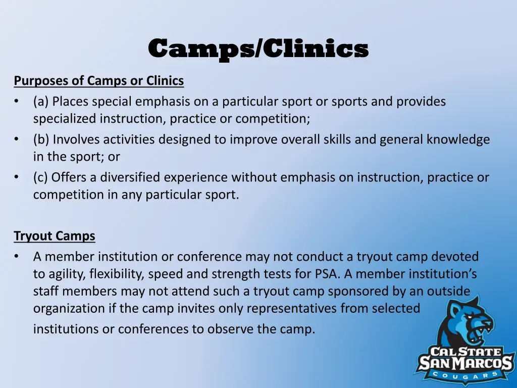 camps clinics camps clinics