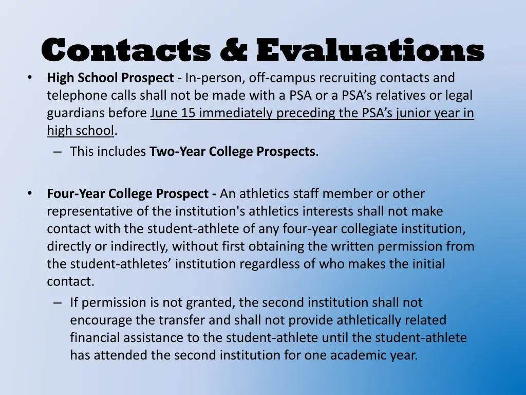 contacts evaluations contacts evaluations high