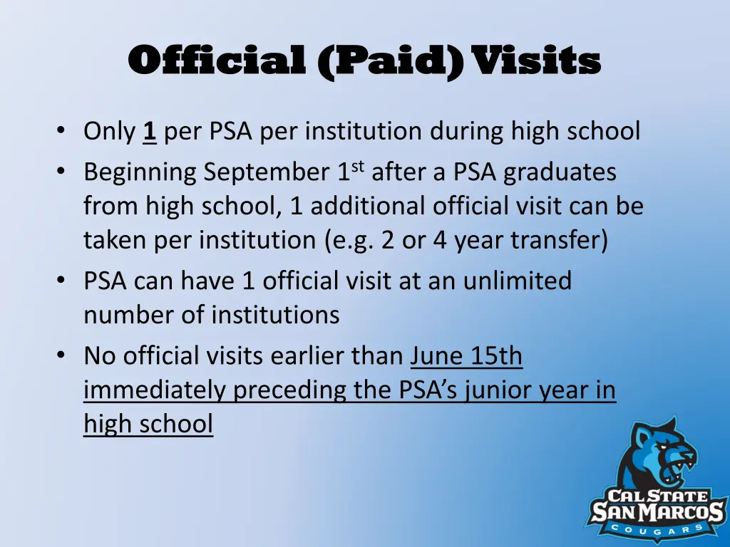 official paid visits official paid visits