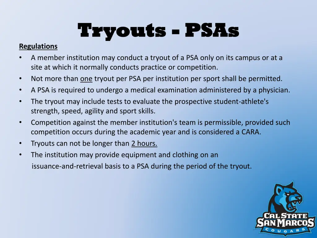 tryouts tryouts psas 1