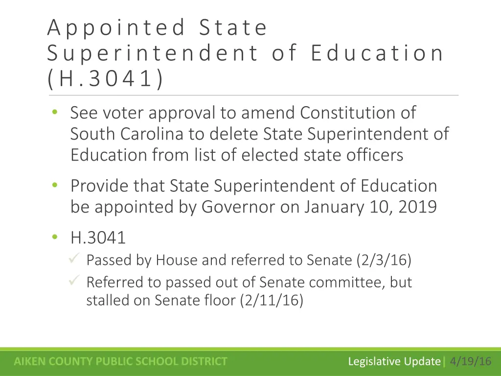 appointed state superintendent of education