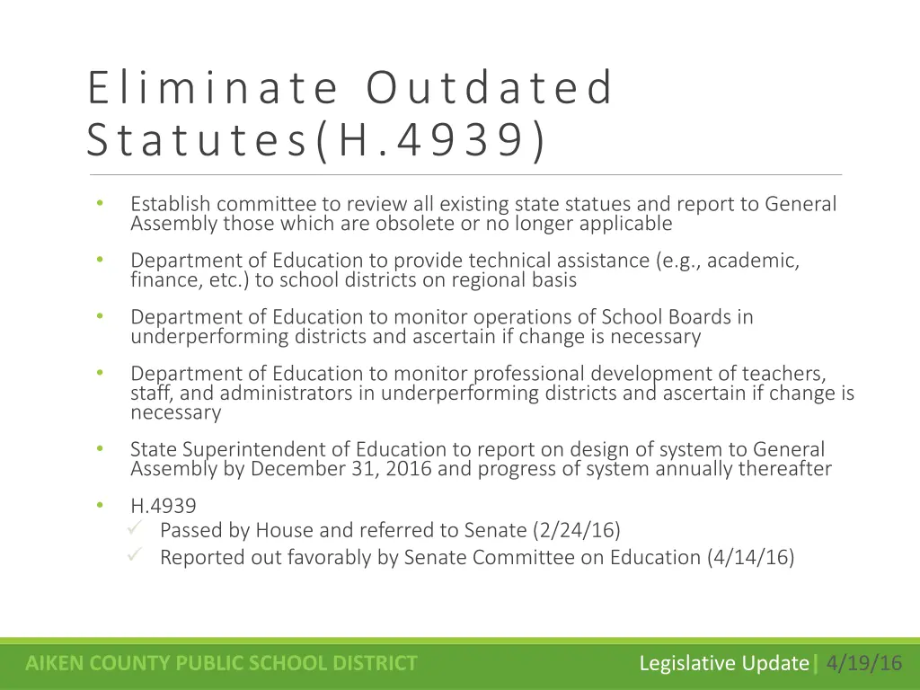 eliminate outdated statutes h 4939