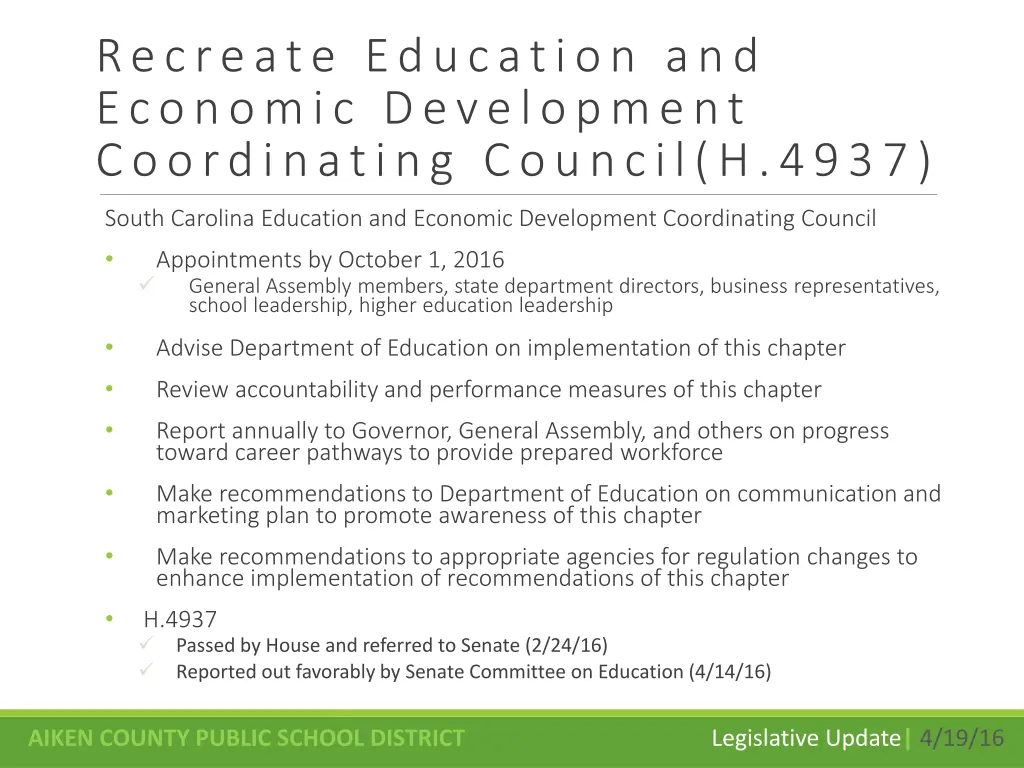 recreate education and economic development