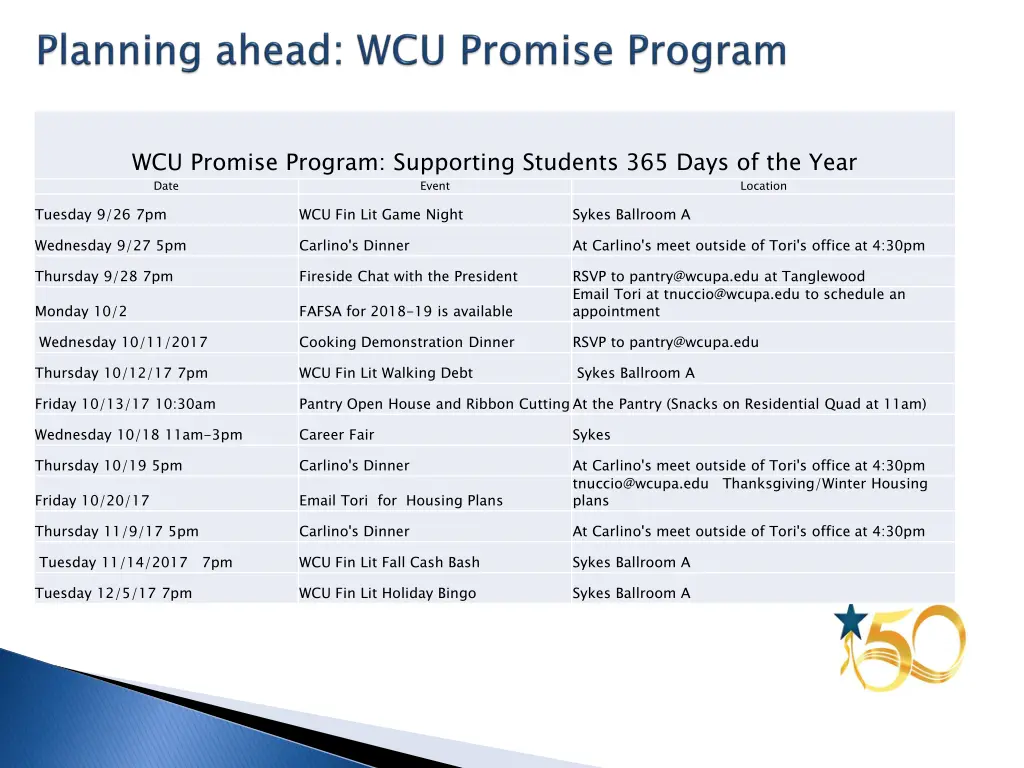 wcu promise program supporting students 365 days