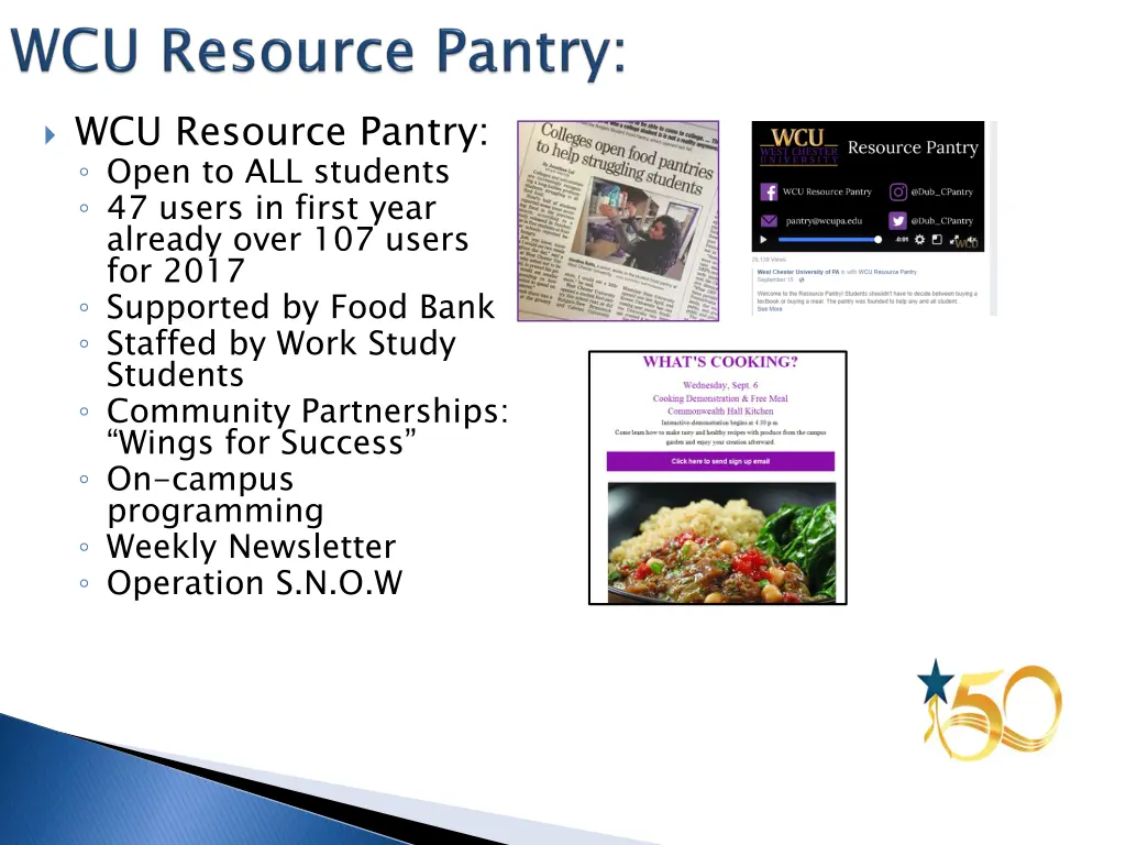 wcu resource pantry open to all students 47 users
