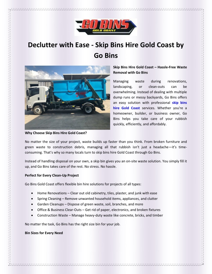 declutter with ease skip bins hire gold coast