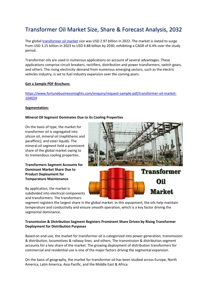 transformer oil market size share forecast