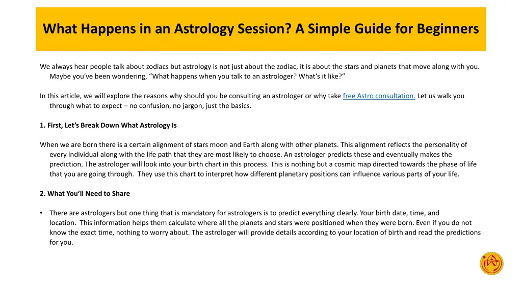 what happens in an astrology session a simple 1