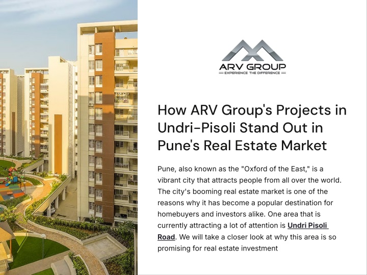 how arv group s projects in undri pisoli stand