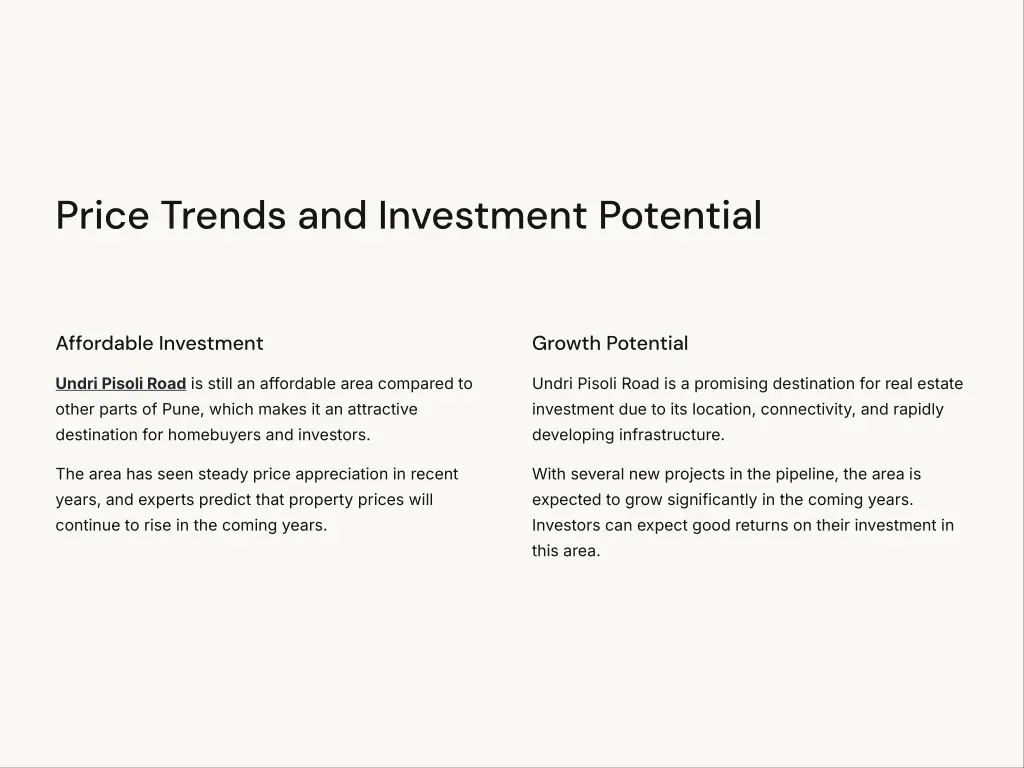 price trends and investment potential