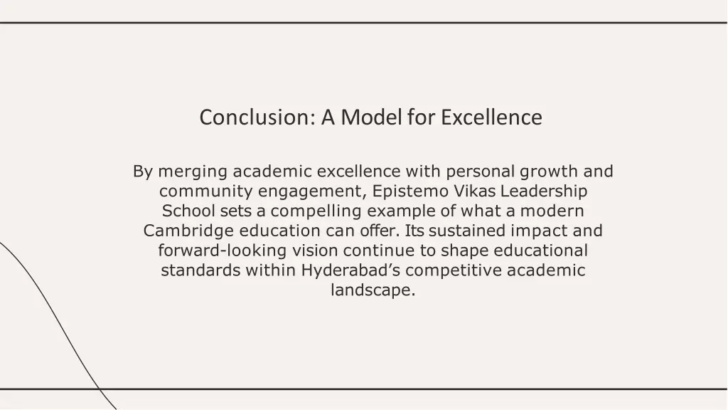 conclusion a model for excellence