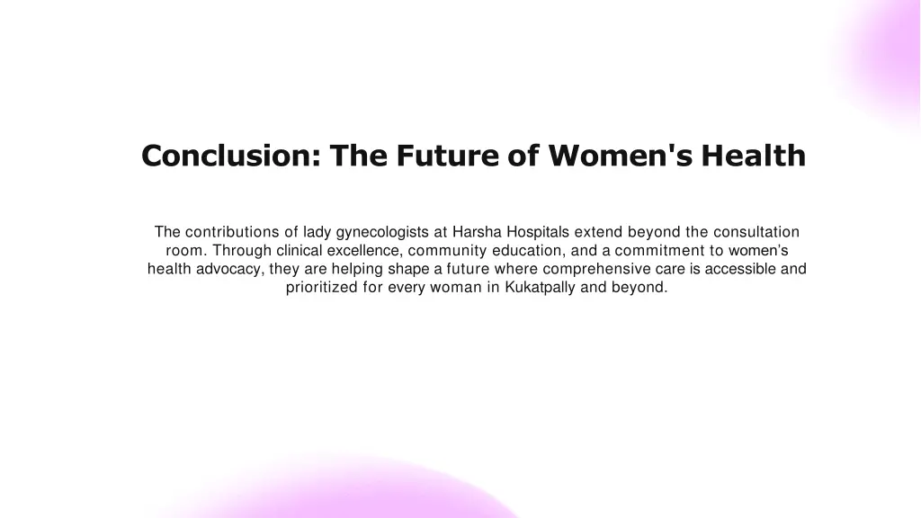 conclusion the future of women s health