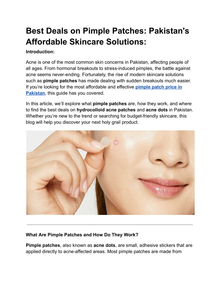 best deals on pimple patches pakistan