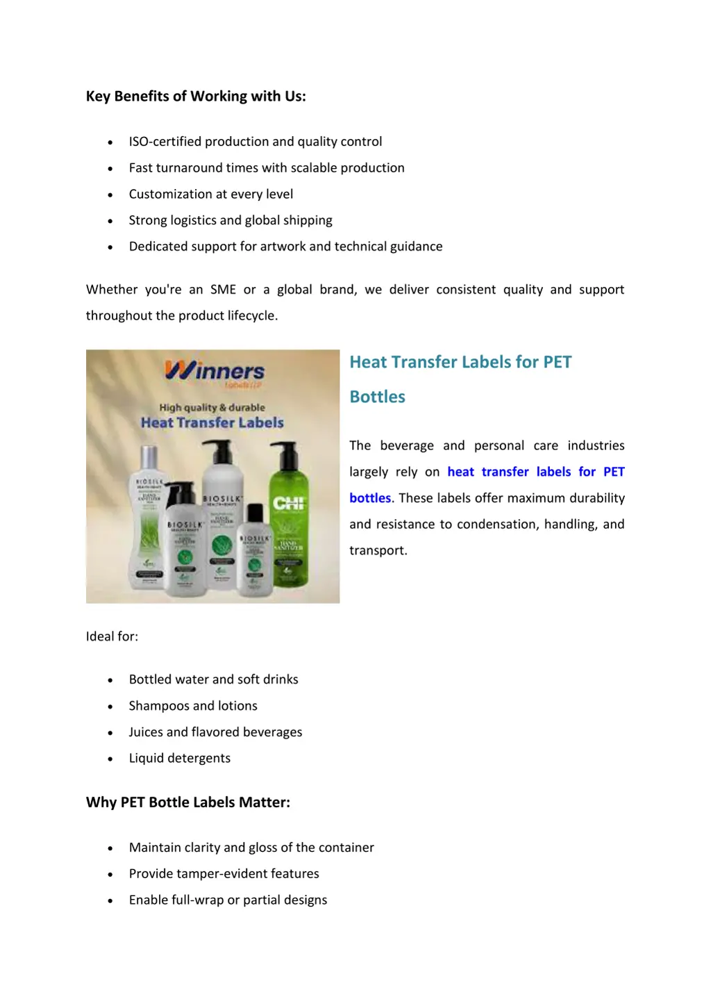 key benefits of working with us