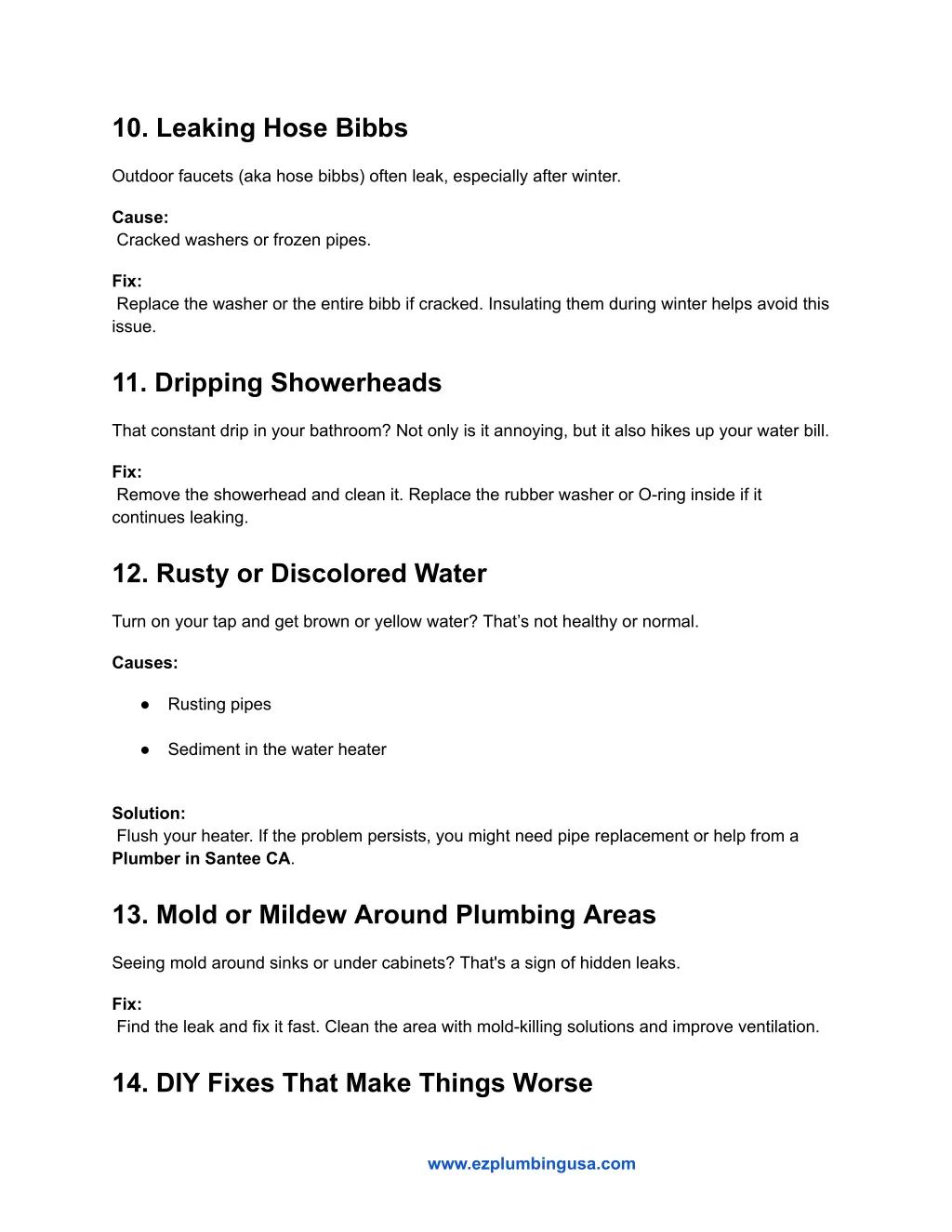 10 leaking hose bibbs