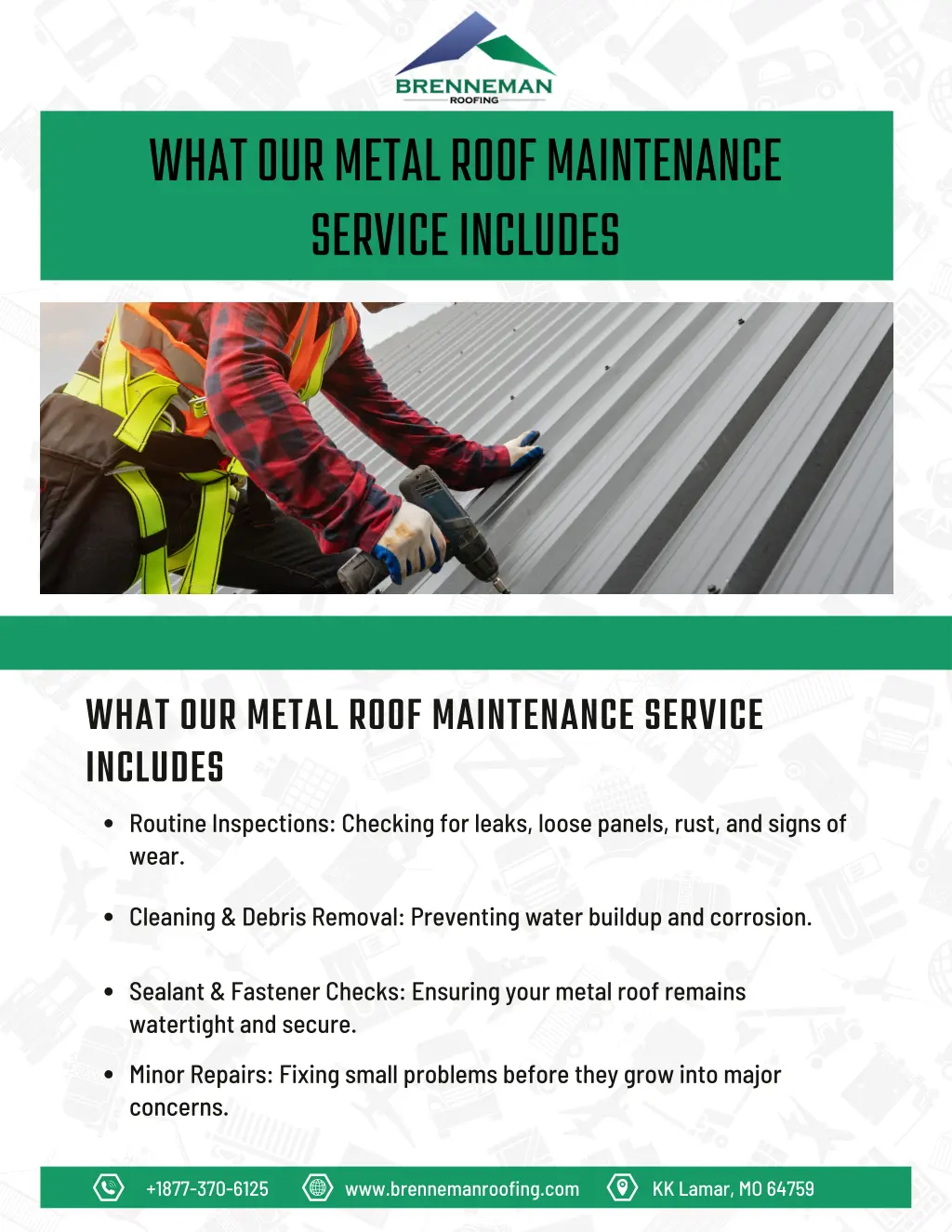 what our metal roof maintenance service includes