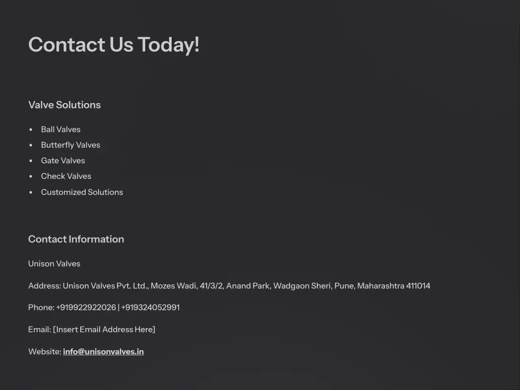 contact us today