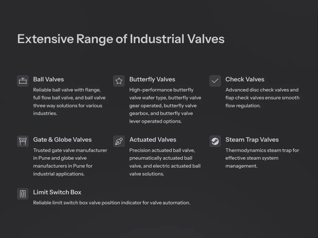 extensive range of industrial valves
