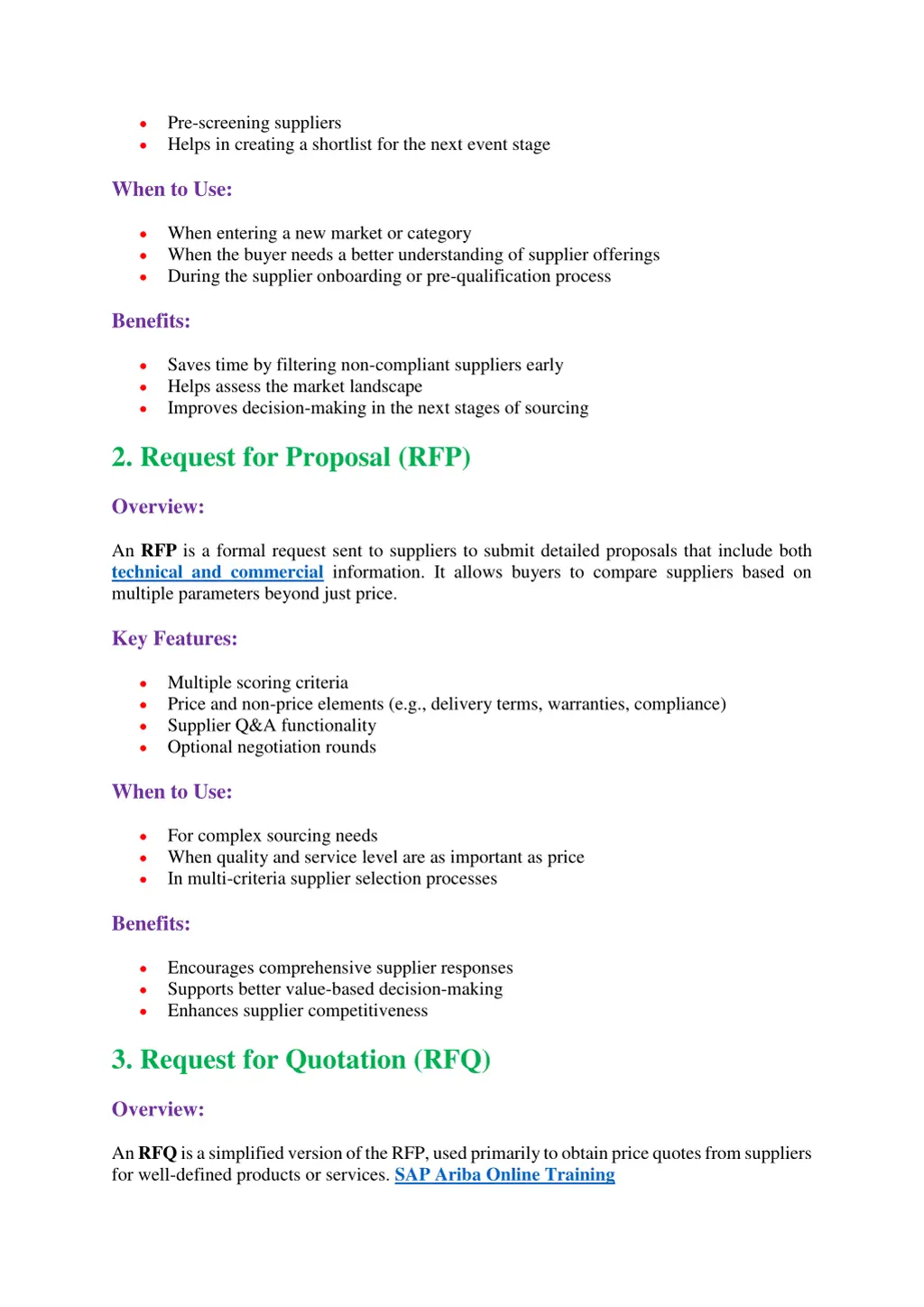 pre screening suppliers helps in creating