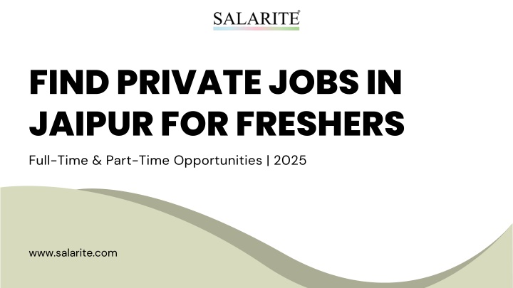 find private jobs in jaipur for freshers