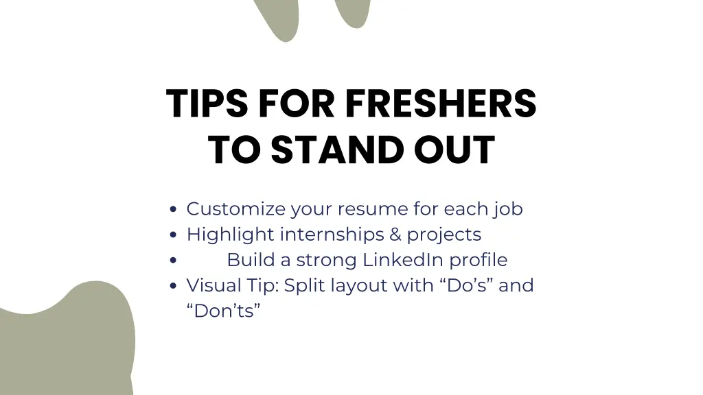 tips for freshers to stand out