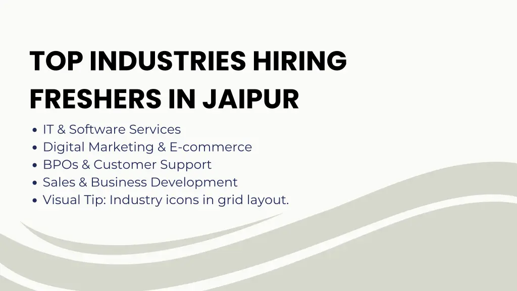 top industries hiring freshers in jaipur