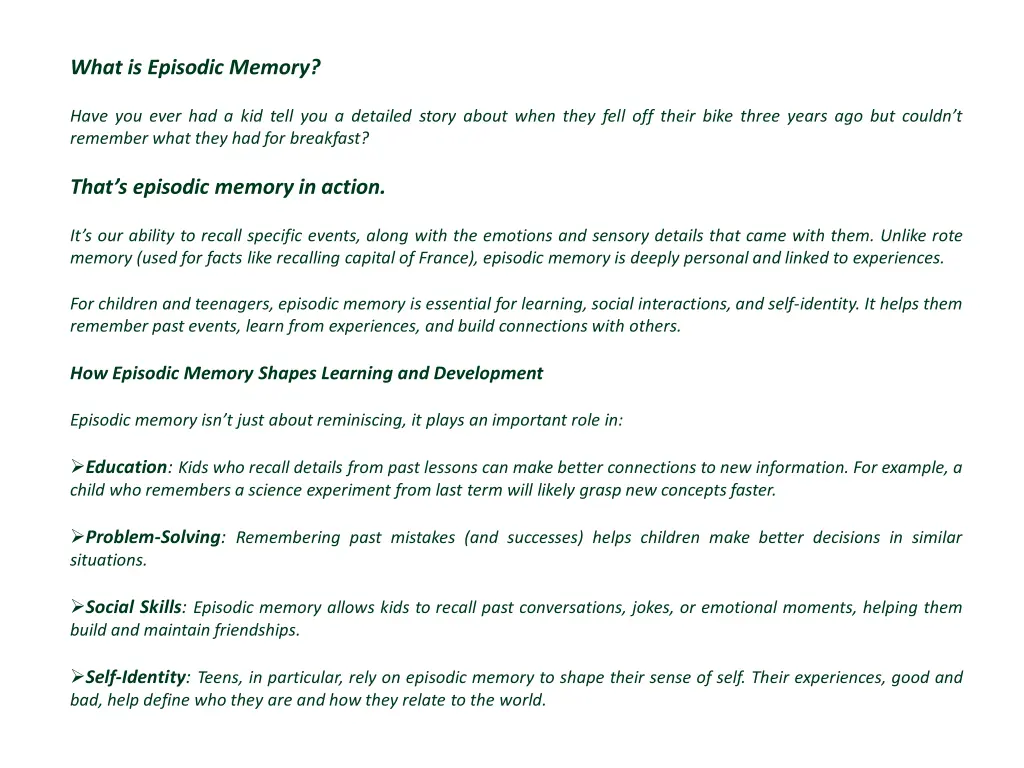 what is episodic memory