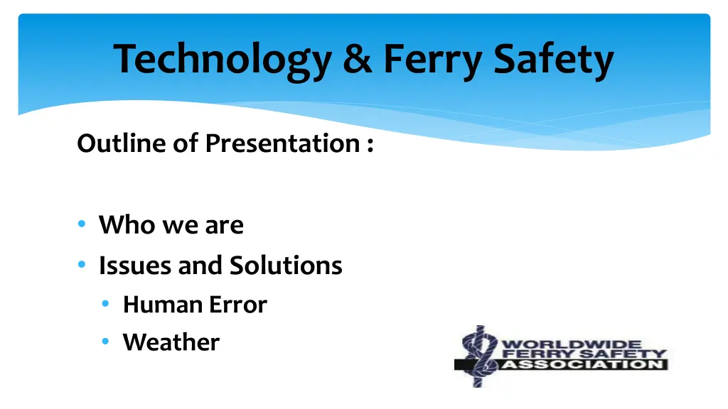 technology ferry safety