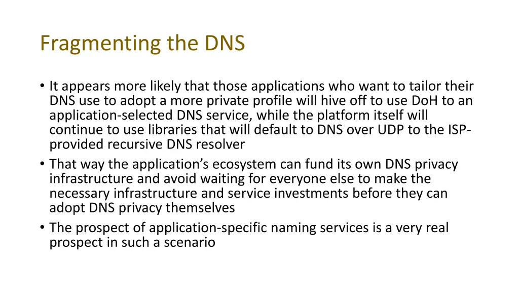 fragmenting the dns