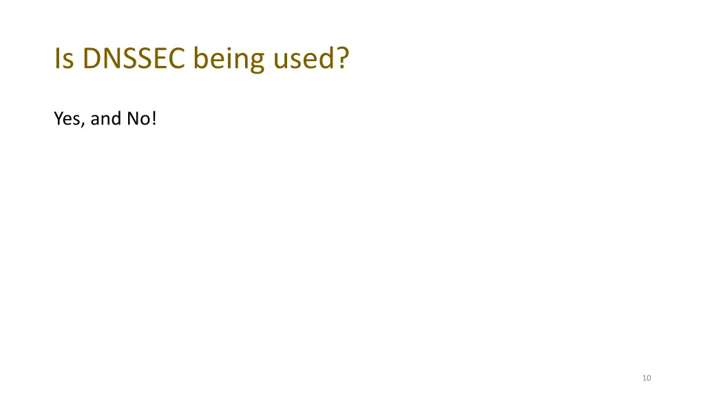 is dnssec being used