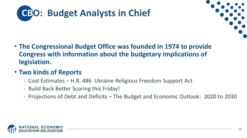 cbo budget analysts in chief