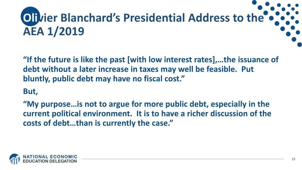 oli vier blanchard s presidential address