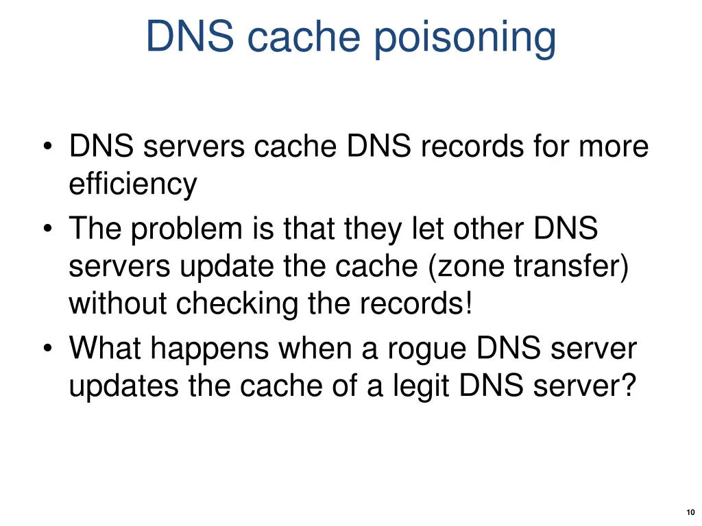 dns cache poisoning