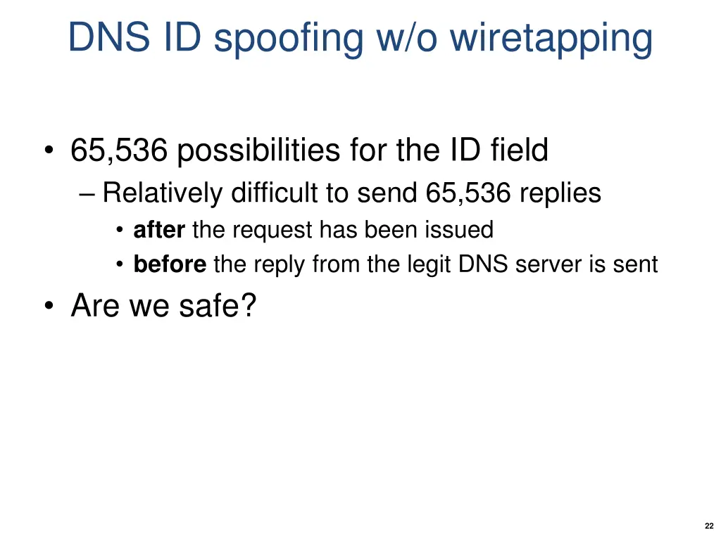 dns id spoofing w o wiretapping