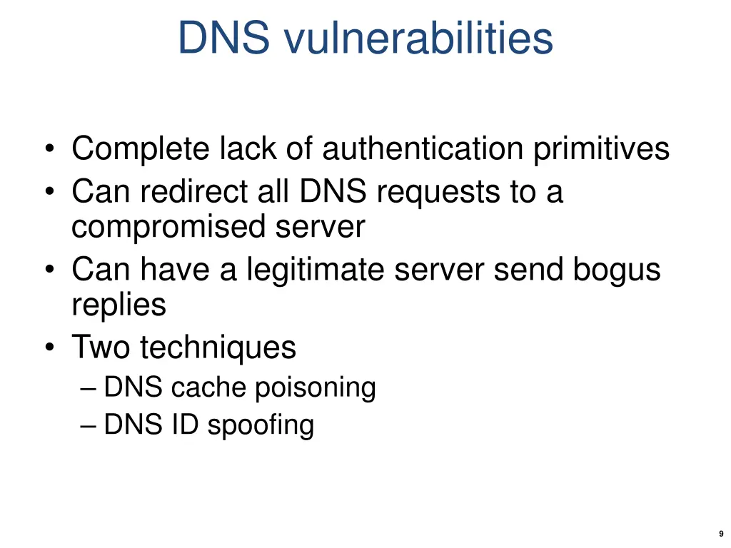 dns vulnerabilities