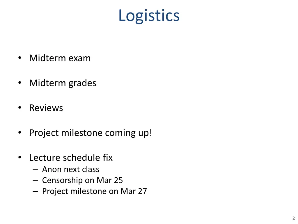 logistics