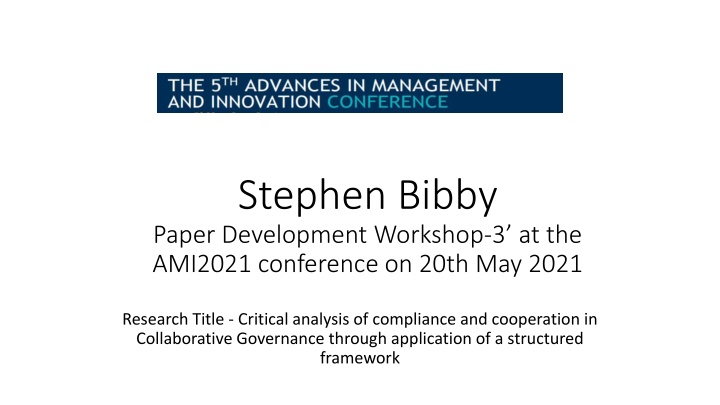 stephen bibby paper development workshop
