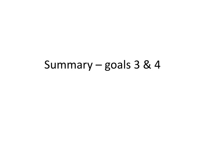 summary goals 3 4
