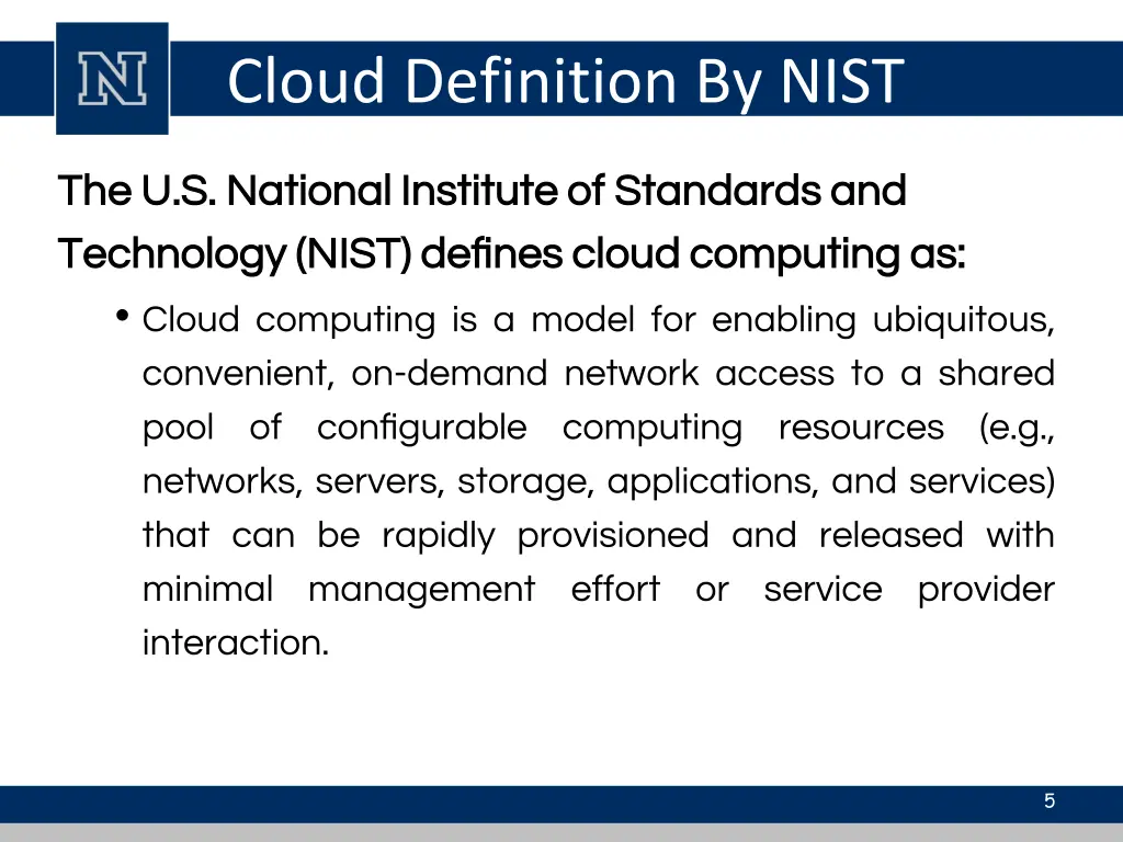 cloud definition by nist