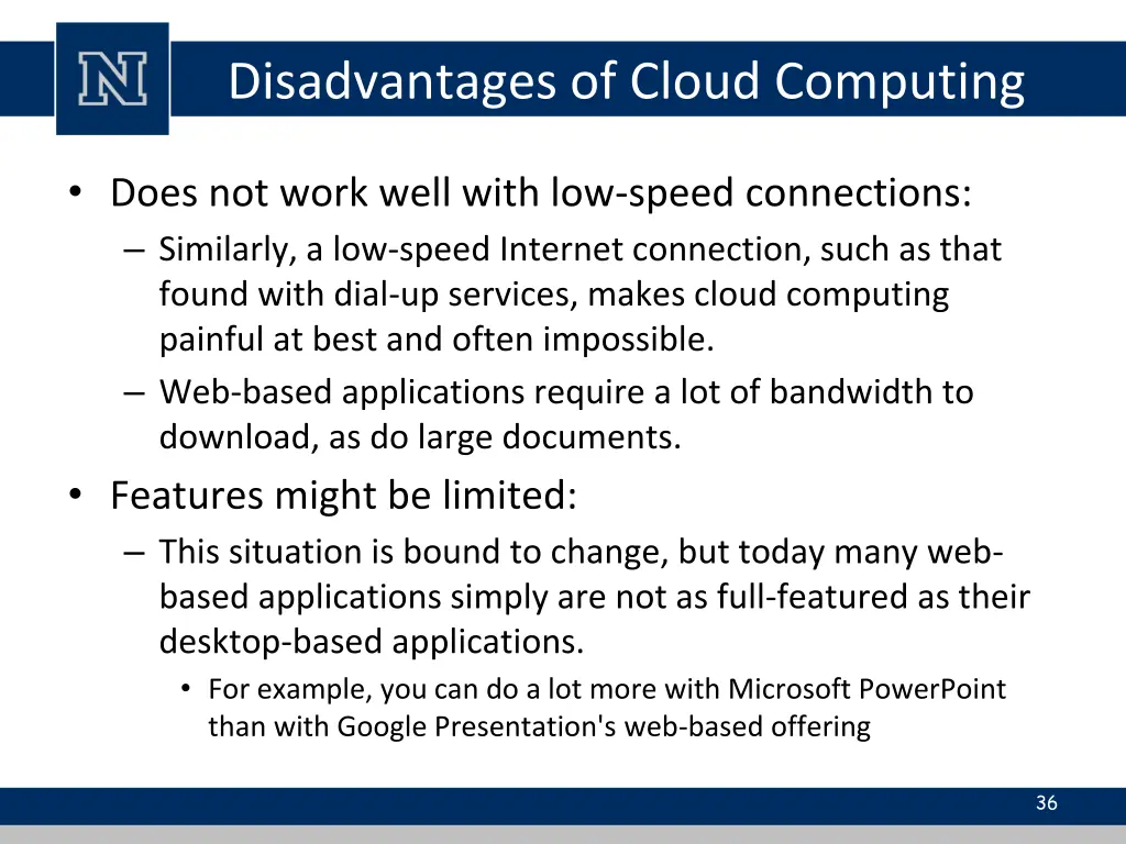 disadvantages of cloud computing 1