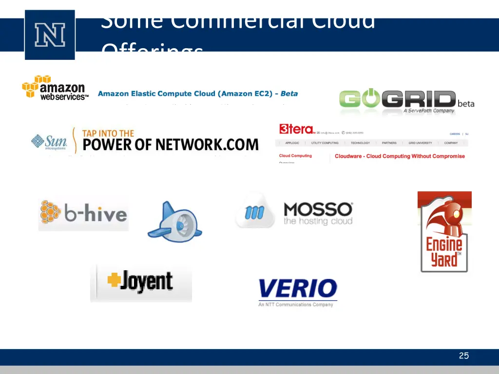 some commercial cloud offerings