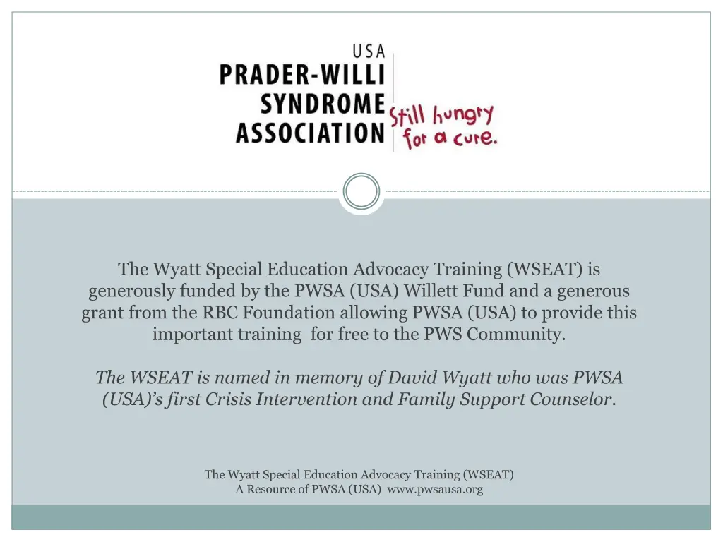the wyatt special education advocacy training