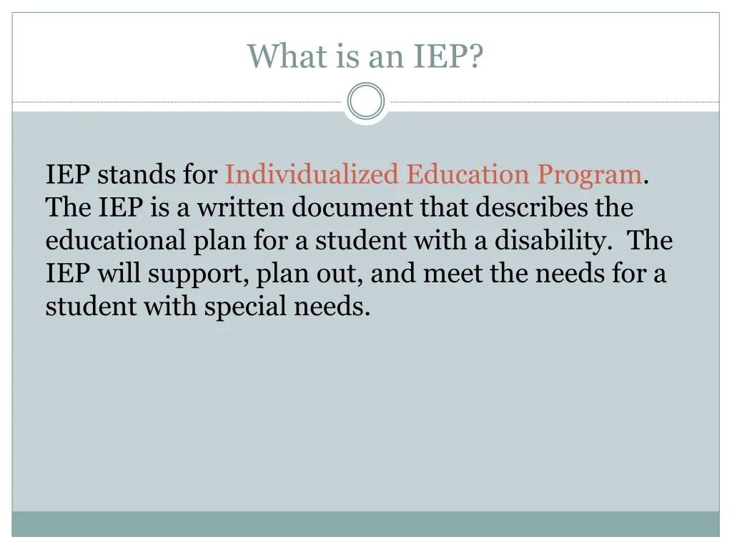 what is an iep