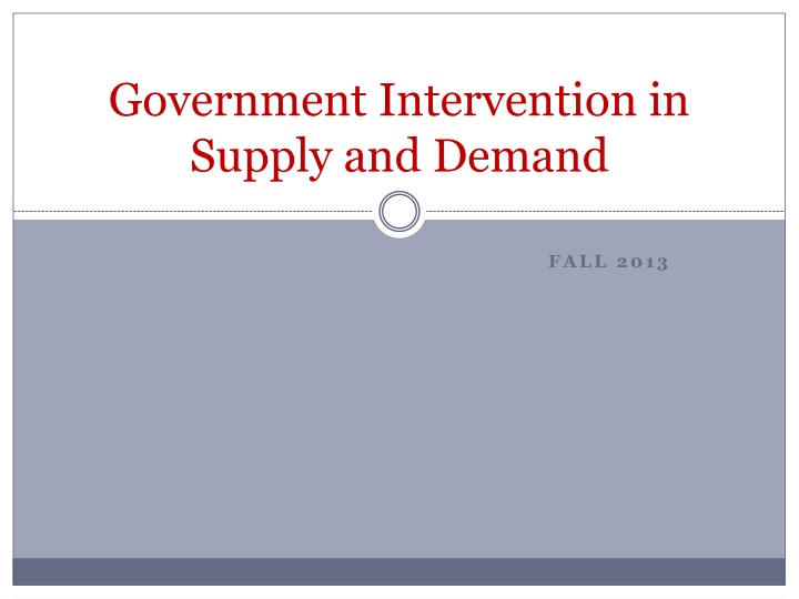 government intervention in supply and demand