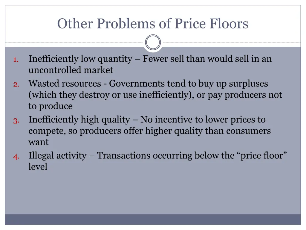 other problems of price floors