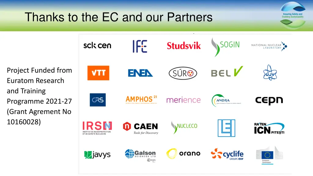 thanks to the ec and our partners