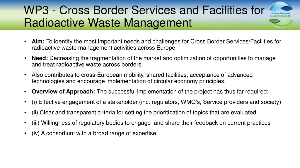 wp3 cross border services and facilities